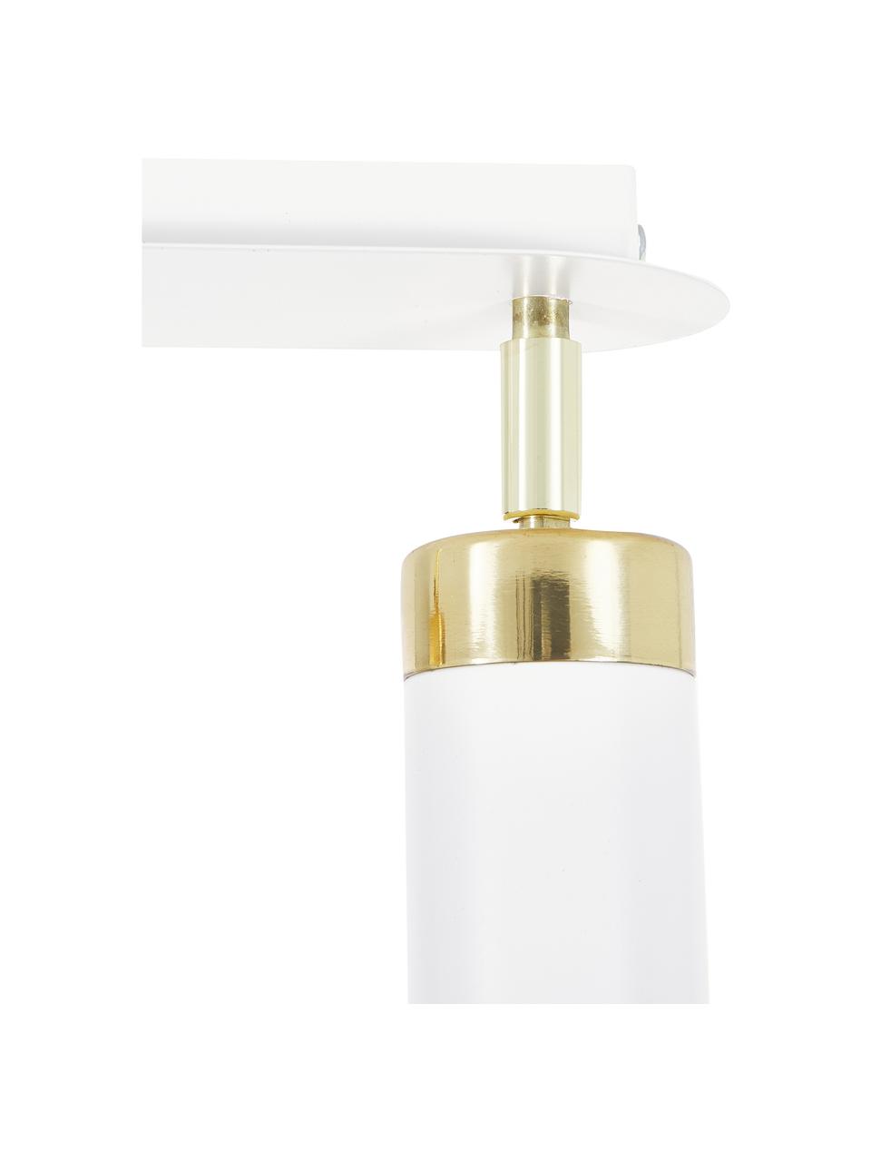 Faretti da soffitto Joker, Paralume: metallo verniciato, Bianco ottone, Larg. 36 x Alt. 13 cm