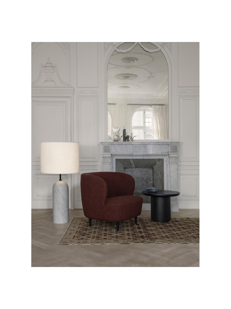Lampada da terra piccola con luce regolabile e base in marmo Gravity, Paralume: tessuto, Beige chiaro, bianco marmorizzato, Alt. 120 cm