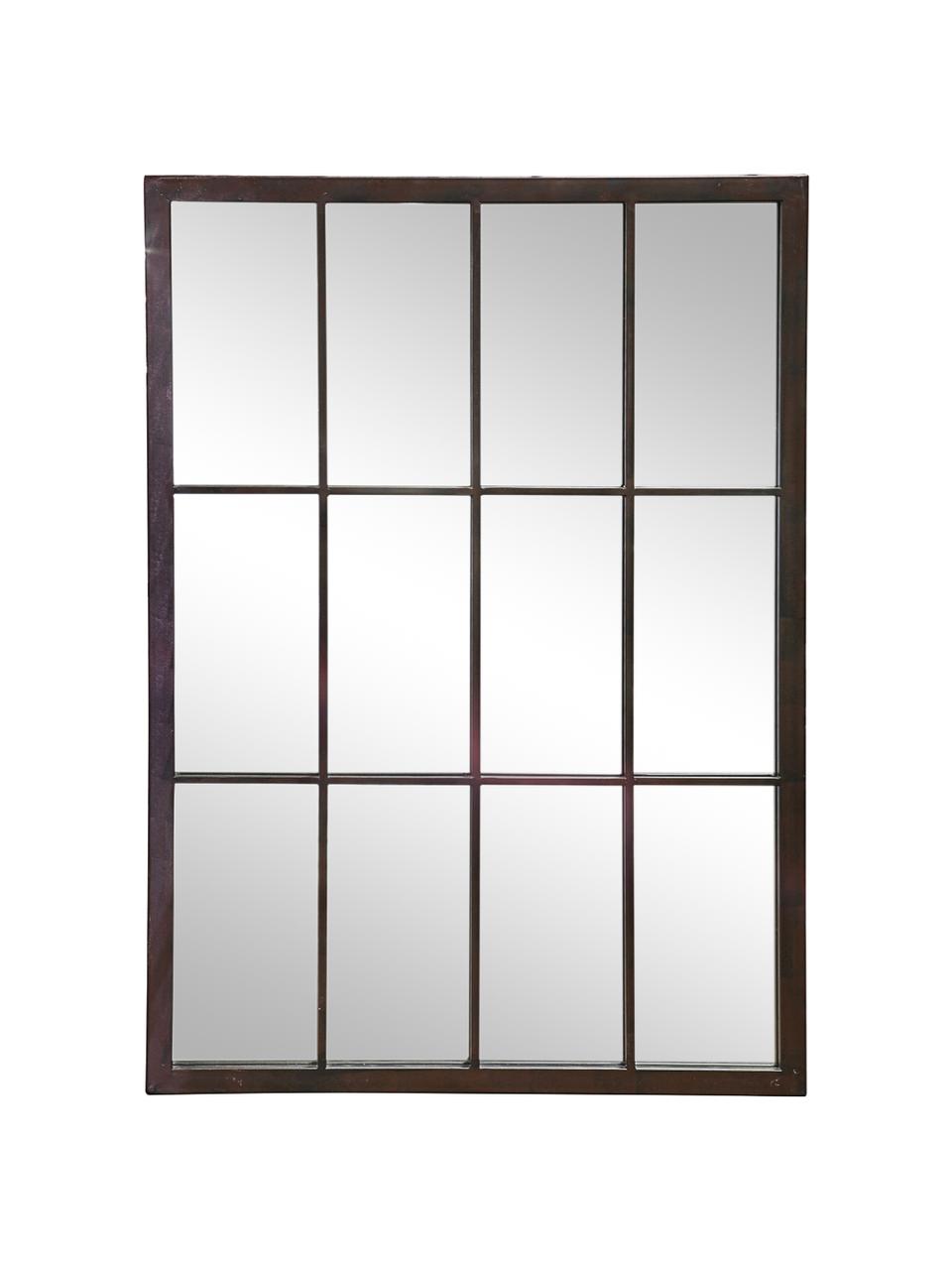 Eckiger Wandspiegel Zanetti mit schwarzem Metallrahmen , Rahmen: Metall, lackiert, Spiegelfläche: Spiegelglas, Schwarz, B 50 x H 70 cm