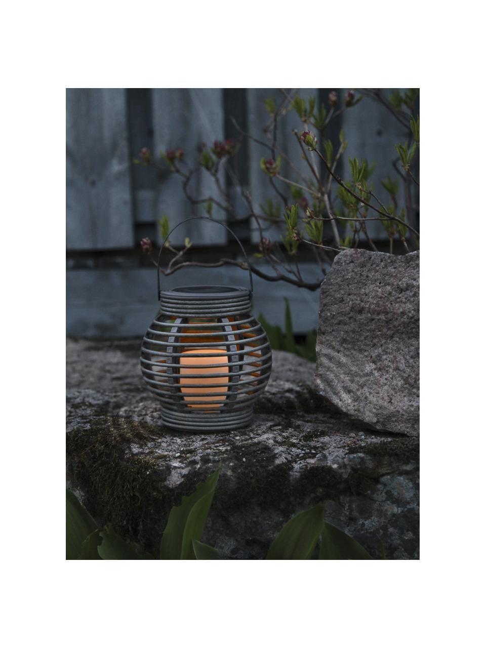 Solar LED kaars Lantern, Grijs, Ø 16 x H 16 cm