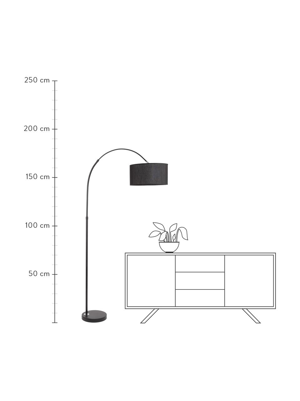 Lampa podłogowa łukowa Sama, Czarny, S 90 x W 180 cm