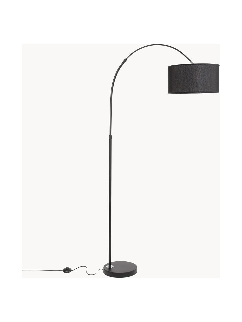 Oblúková lampa Sama, Čierna, V 180 cm