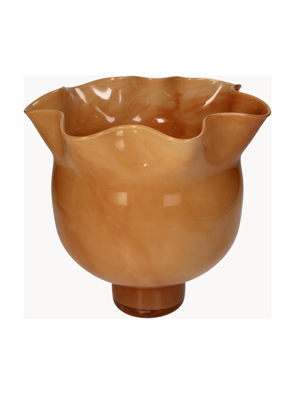 Ręcznie wykonany wazon ze szkła Calyx, 30% szkło pochodzące z recyklingu, 70% szkło, Pomarańczowy, Ø 25 x W 24 cm