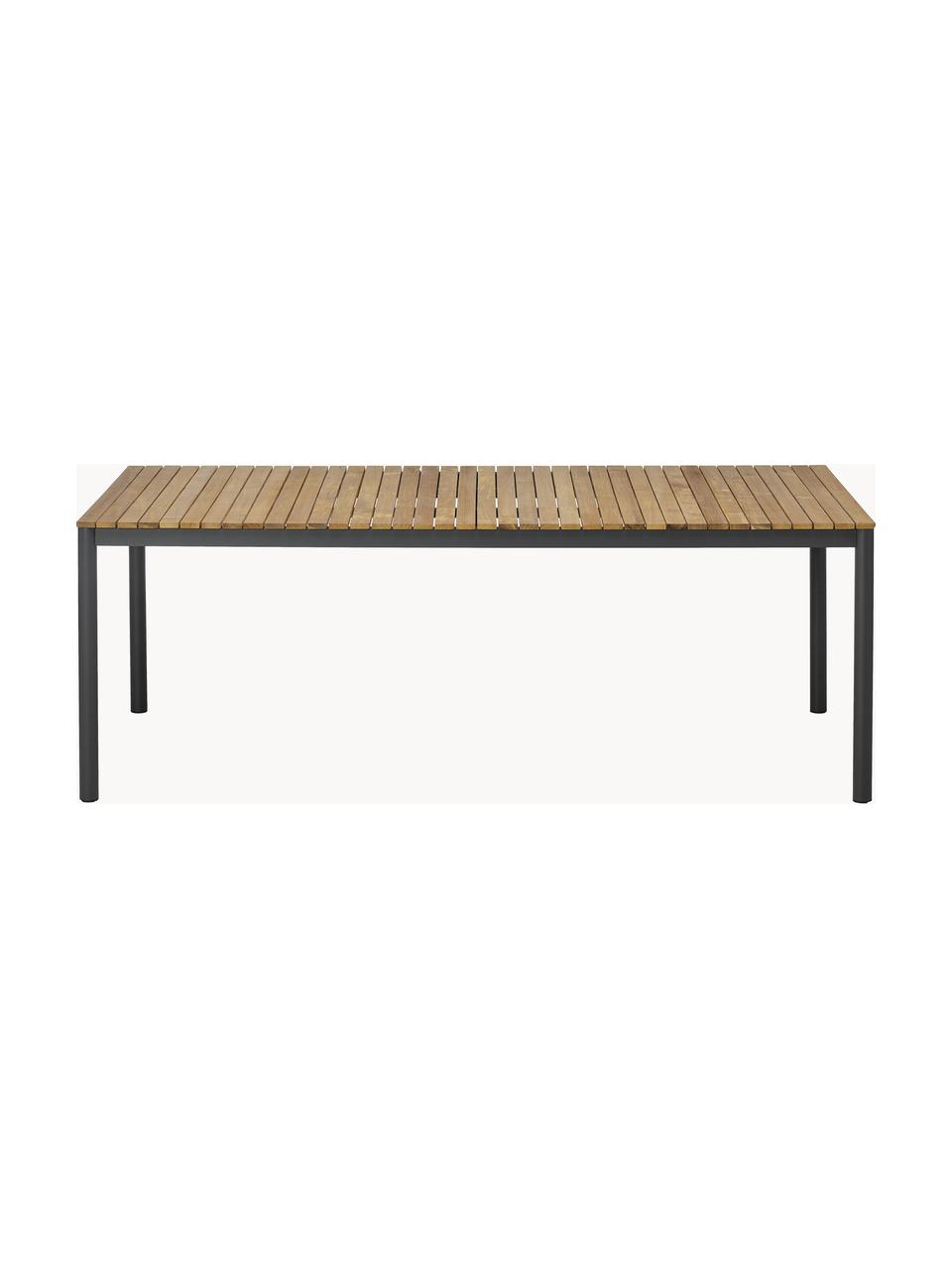 Mesa para exterior de madera de teca Mood, tamaños diferentes, Estructura: aluminio con pintura en p, Tablero: madera de teca, Madera de teca, gris antracita, An 168 x F 100 cm