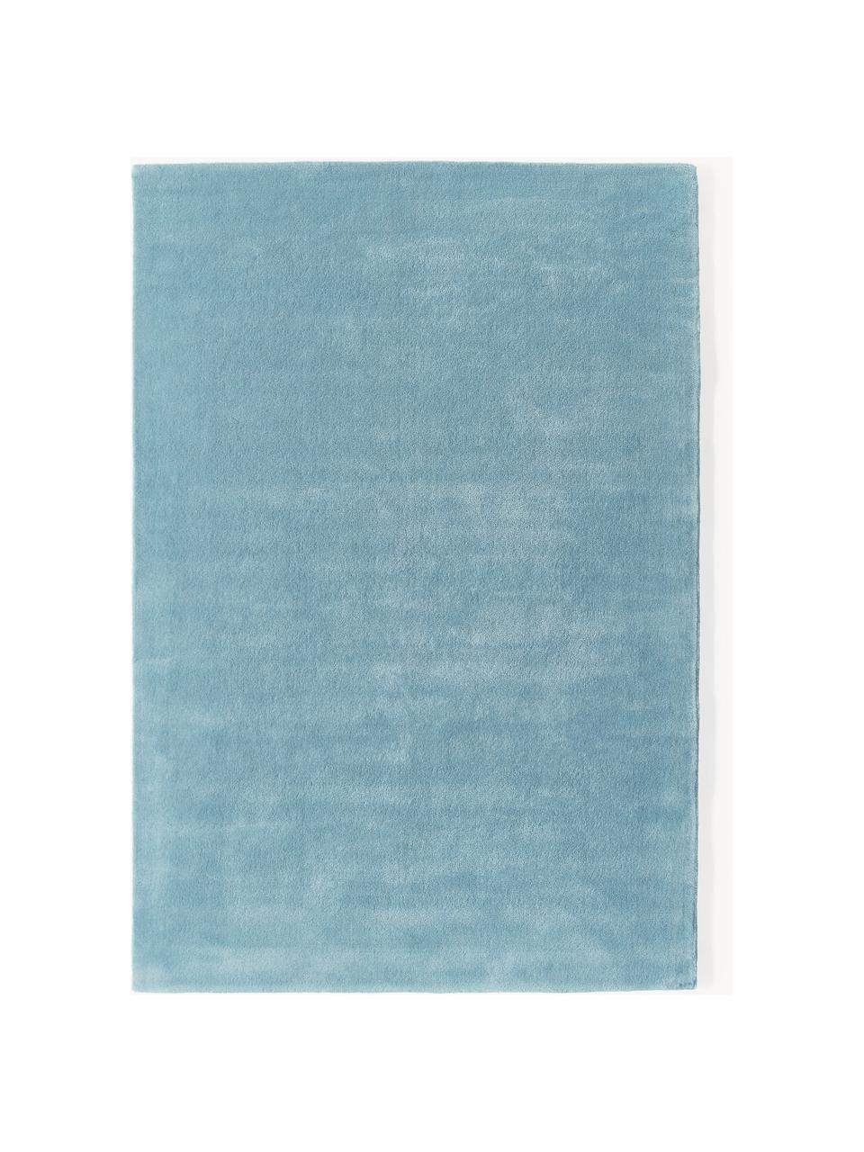 Tapis en laine tissé à la main Zayne, Bleu ciel, larg. 80 x long. 150 cm (taille XS)