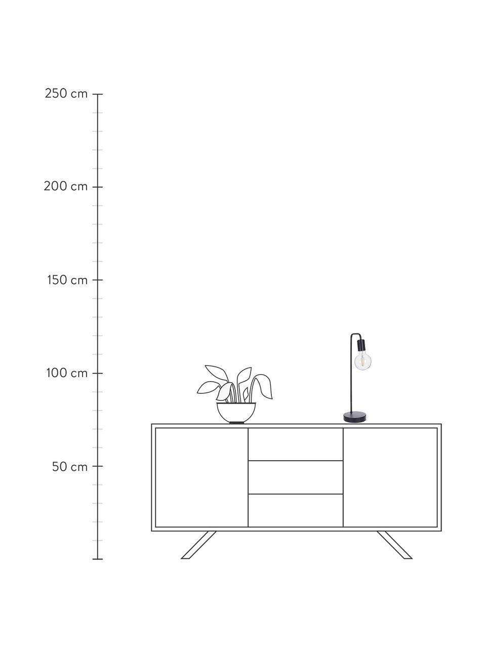 Lámpara de mesa Emotion, Hierro, Negro, Ø 13 x Al 49 cm
