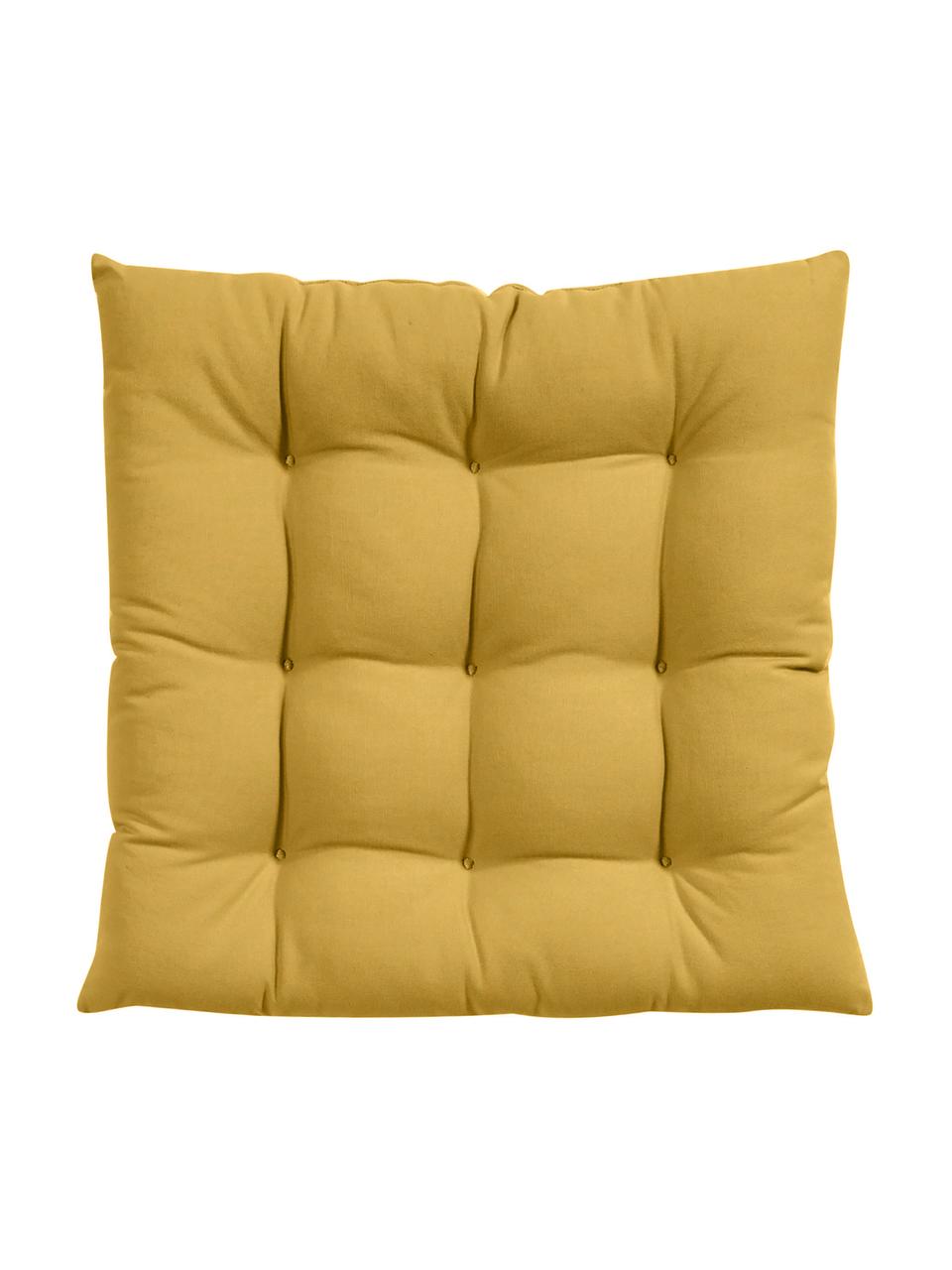 Baumwoll-Sitzkissen Ava, Bezug: 100% Baumwolle, Senfgelb, B 40 x L 40 cm