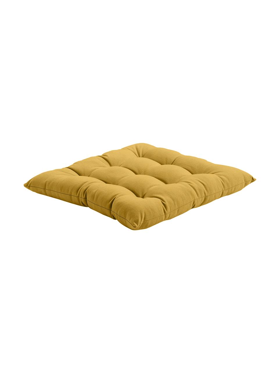 Coussin de chaise 40x40 coton jaune Ava, Jaune, larg. 40 x long. 40 cm