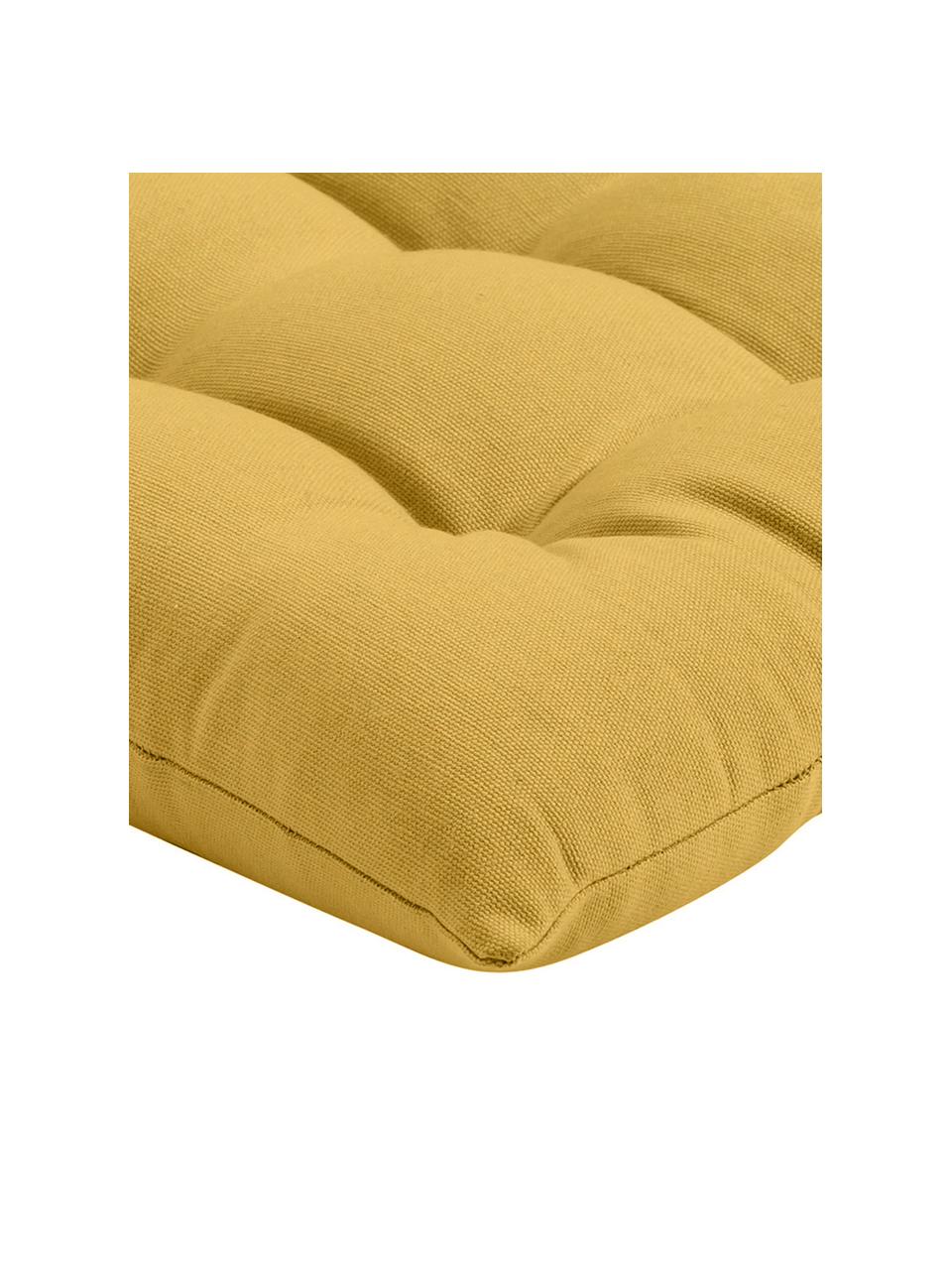 Cuscino sedia in cotone giallo Ava, Rivestimento: 100% cotone, Giallo, Larg. 40 x Lung. 40 cm