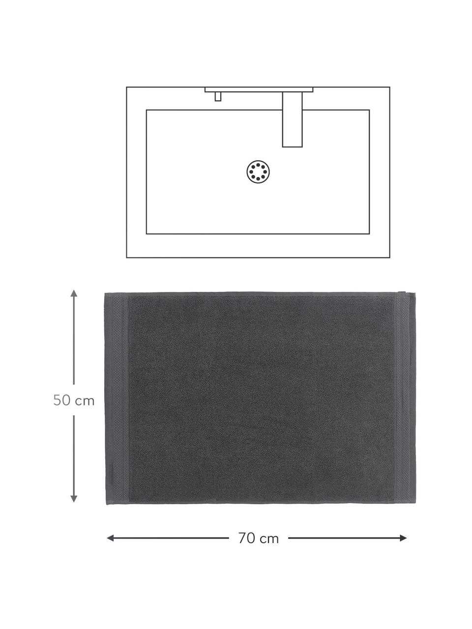 Tappeto bagno antiscivolo in cotone organico Premium, 100% cotone organico certificato GOTS (da GCL International, GCL-300517).
Qualità pesante, 750 g/m², Antracite, Larg. 50 x Lung. 70 cm