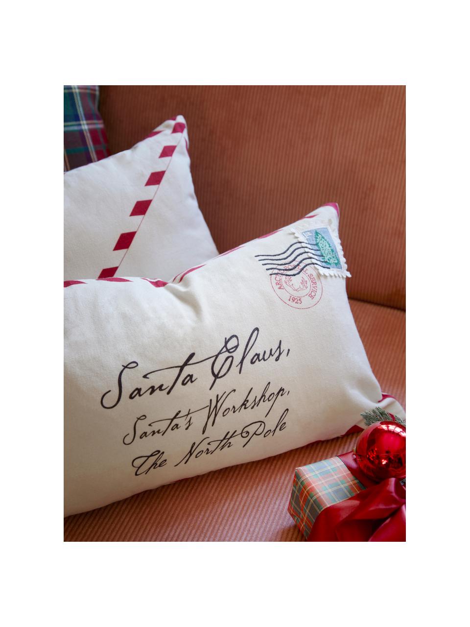 Poszewka na poduszkę Wishes, 100% bawełna, Biały, czerwony, S 30 x D 50 cm