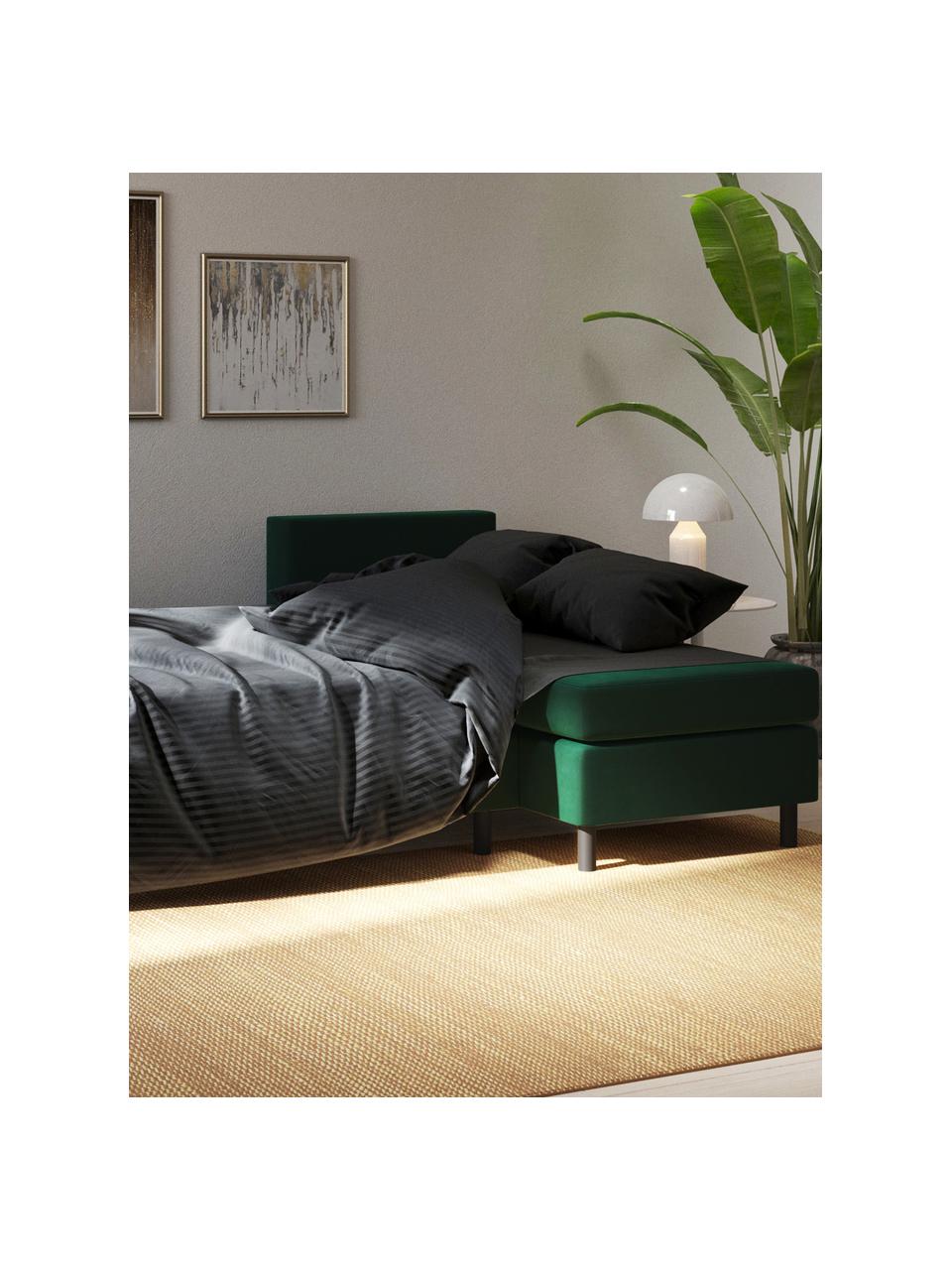 Divano letto angolare in velluto verde scuro Rudy, Rivestimento: 100% velluto di poliester, Struttura: legno duro, legno tenero,, Verde scuro, Larg. 225 x Prof. 165 cm