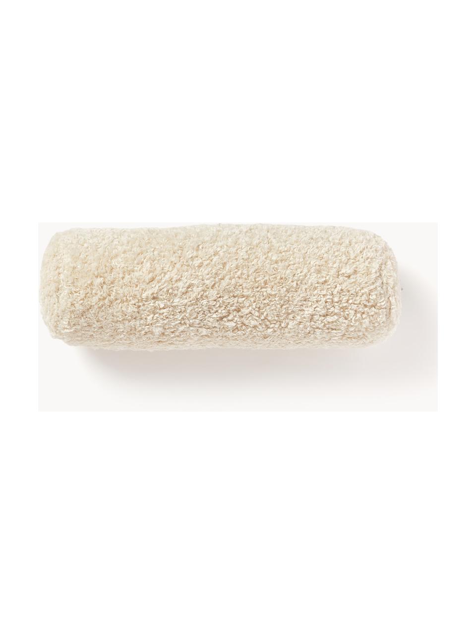 Traversin en tissu peluche Dotty, Blanc crème, Ø 17 x long. 47 cm