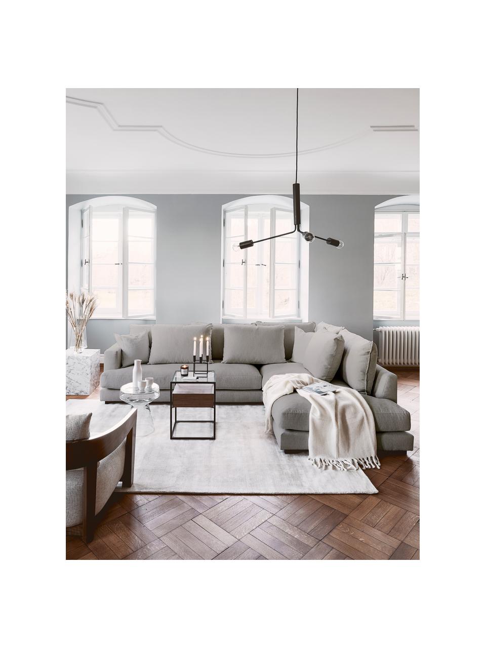 Canapé d'angle Tribeca, Tissu gris foncé, larg. 274 x prof. 192 cm, méridienne à gauche