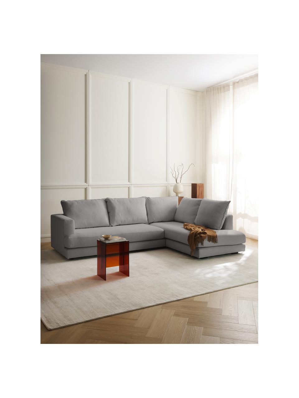 Sofá rinconera Tribeca, Tapizado: 100% poliéster Alta resis, Estructura: madera de pino macizo, Patas: madera de haya maciza pin, Tejido gris pardo, An 274 x F 192 cm, chaise longue derecha