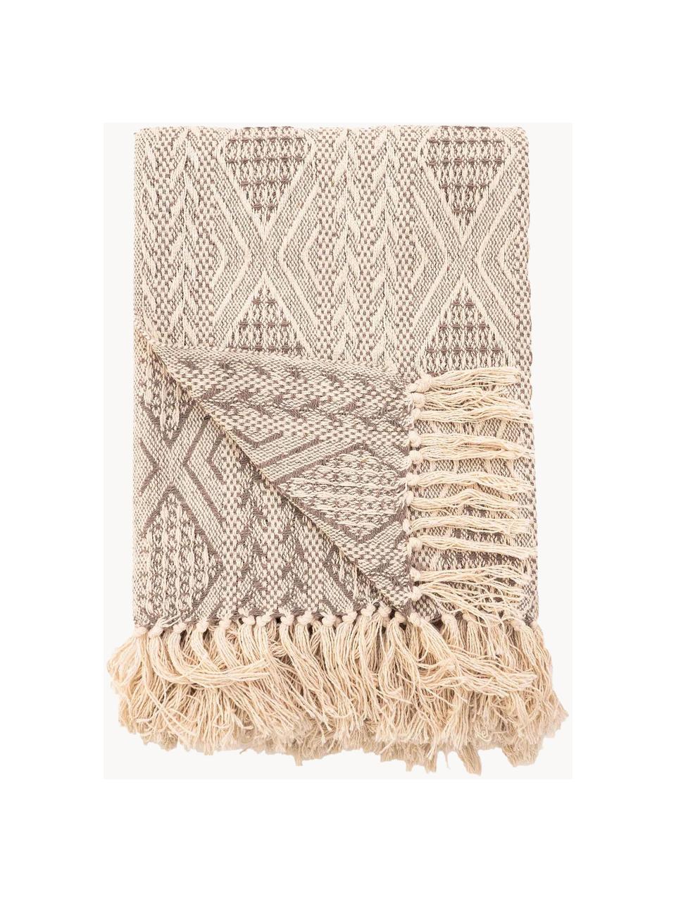 Colcha estampada Chicago, 100% algodón, Beige, marfil, An 180 x L 260 cm