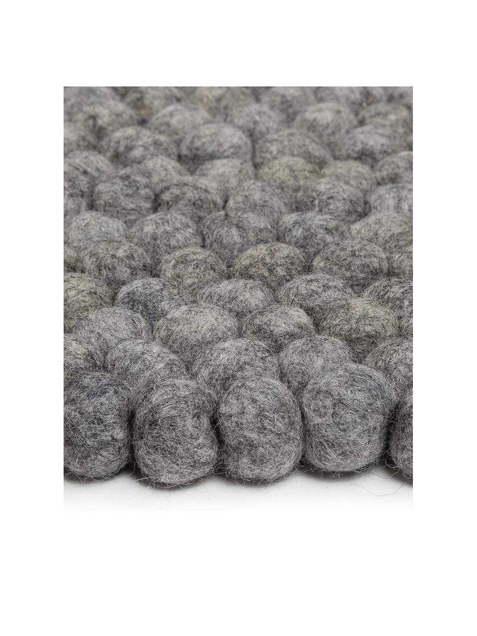 Tappeto rotondo in lana cucito a mano Dot, Grigio acciaio, Ø 90 cm (taglia XS)