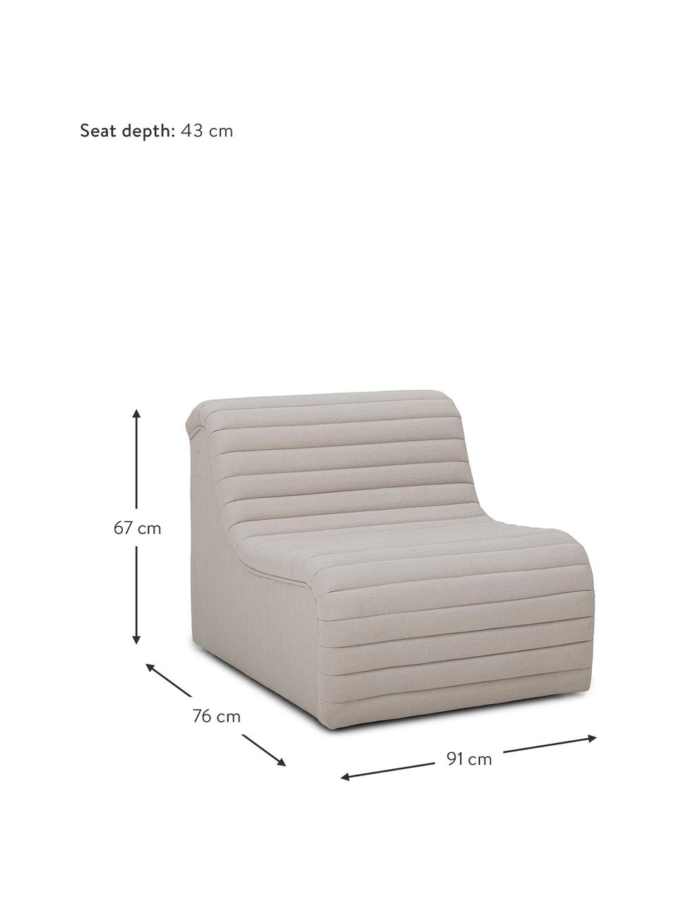 Loungefauteuil Allure in beige, Bekleding: 100% polyester, Frame: grenenhout, Geweven stof beige, B 91 x D 76 cm