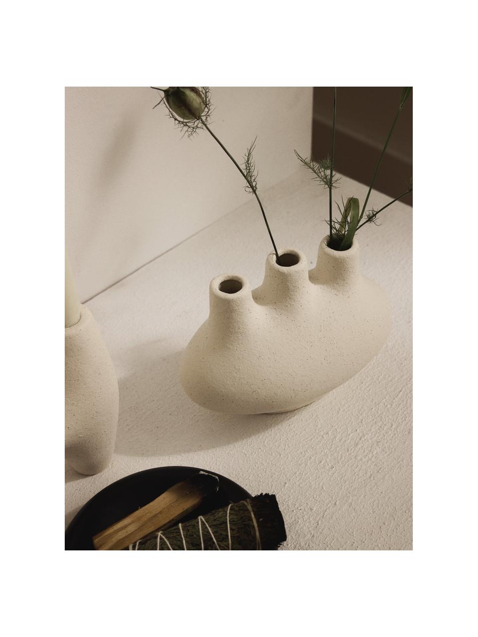 Vase Koya, H 13 cm, Steinzeug, Hellbeige, B 18 x H 13 cm