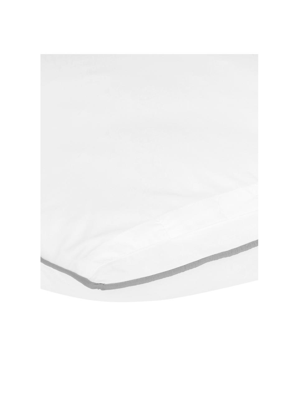 Baumwollperkal-Kopfkissenbezüge Daria in Weiß mit Keder, 2 Stück, Webart: Perkal Fadendichte 200 TC, Weiß, B 40 x L 80 cm