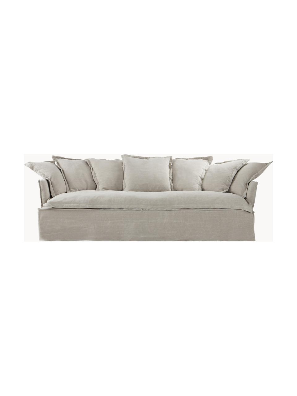 Sofa Gardanne (3-Sitzer), Bezug: 100 % Leinen Der hochwert, Gestell: Sperrholz, Kiefernholz, Leinen Greige, B 227 x T 89 cm