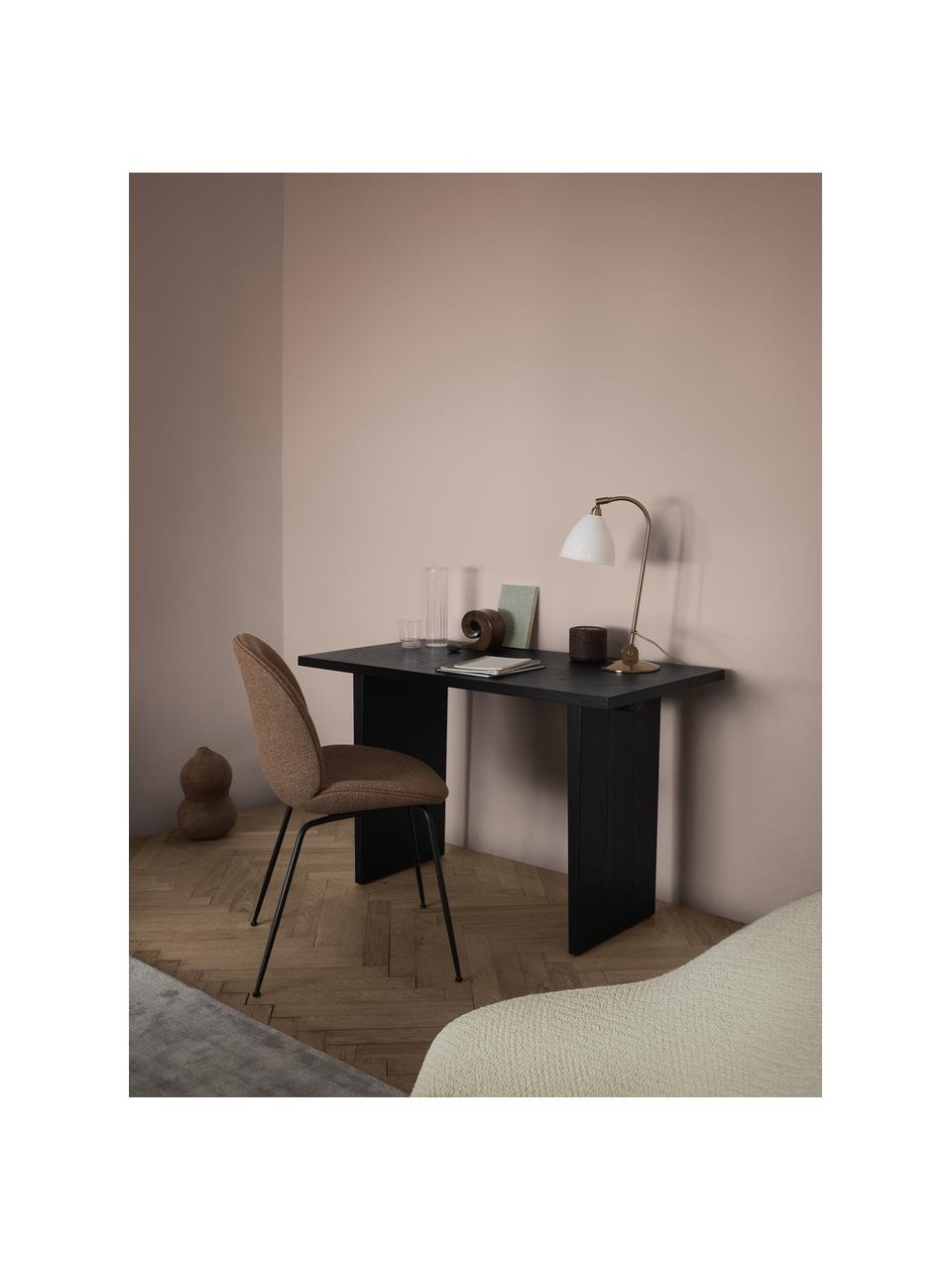 Gestoffeerde stoel Beetle, Bekleding: 100% polyester, Poten: gecoat staal, Geweven stof terracotta, zwart mat, B 56 x D 58 cm