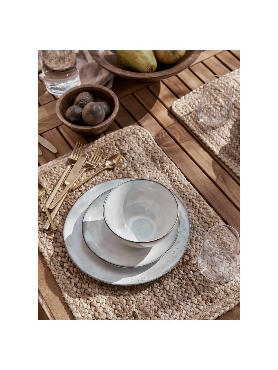 Set 12 stoviglie fatte a mano per 4 perosne Nordic Sand, Gres, Grigio chiaro, Set in varie misure