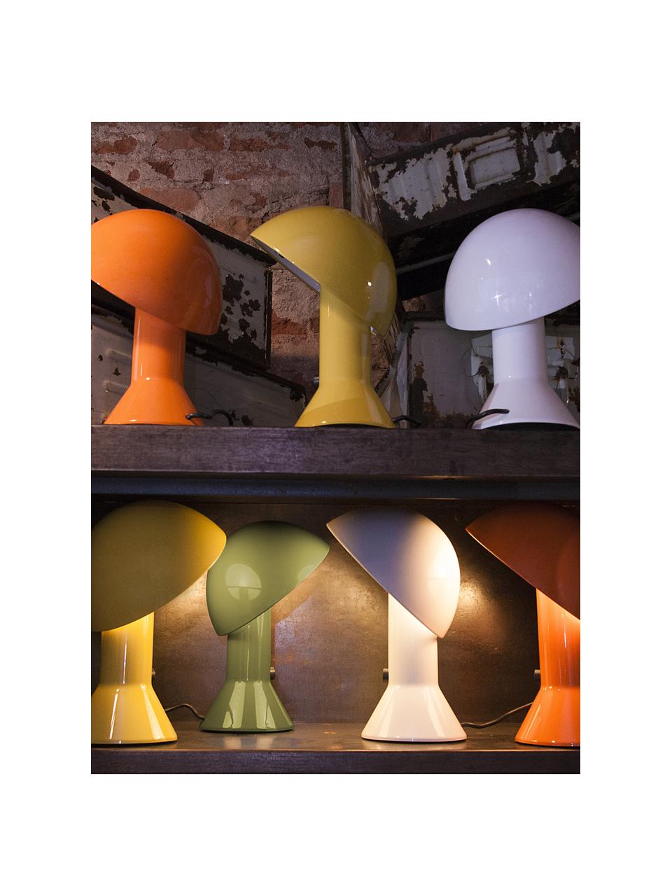 Lampada da tavolo piccola con paralume orientabile Elmetto, Plastica laccata, Giallo sole, Ø 22 x Alt. 28 cm