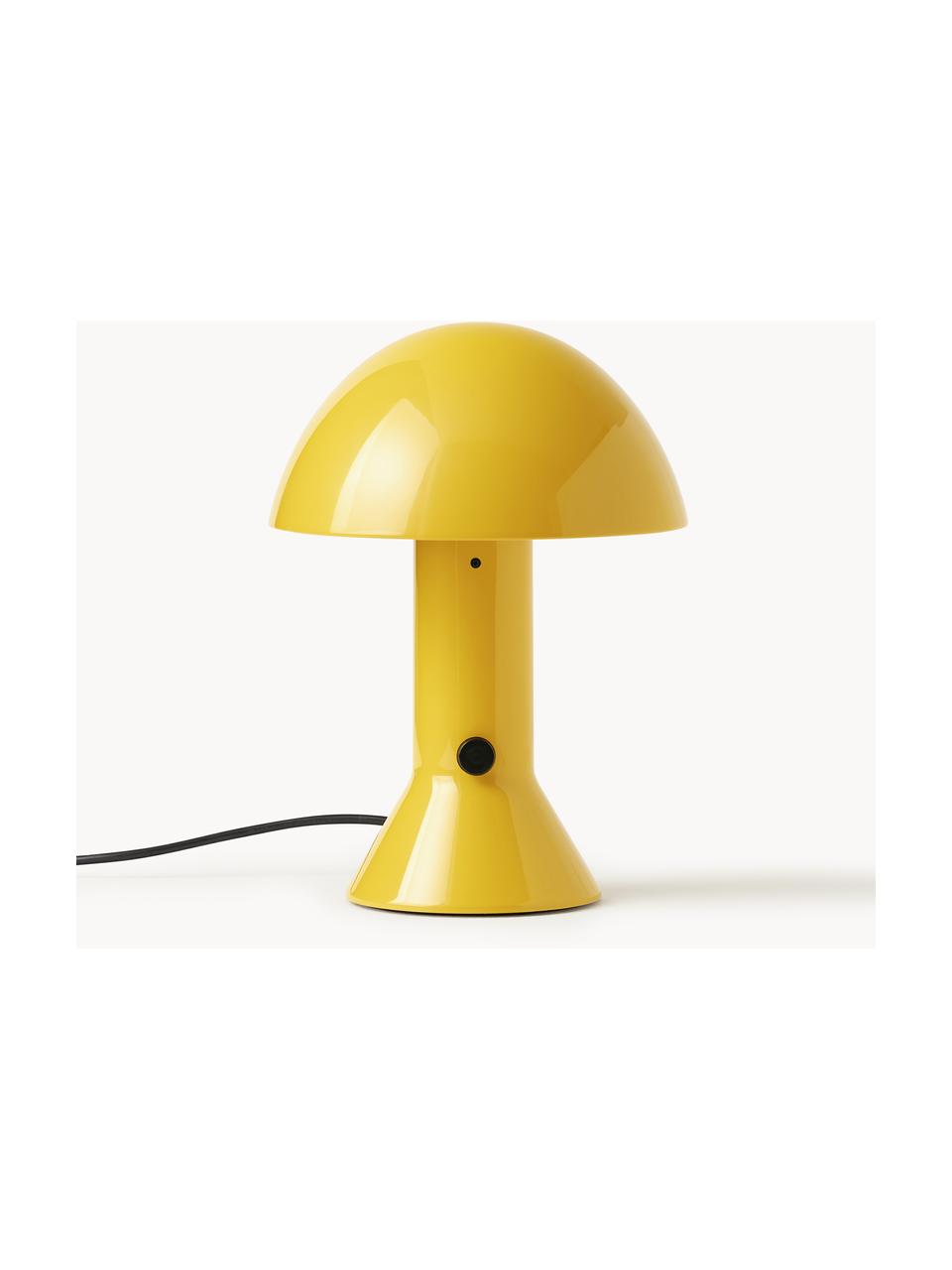 Petite lampe à poser avec abat-jour réglable Elmetto, Plastique laqué, Jaune soleil, Ø 22 x haut. 28 cm