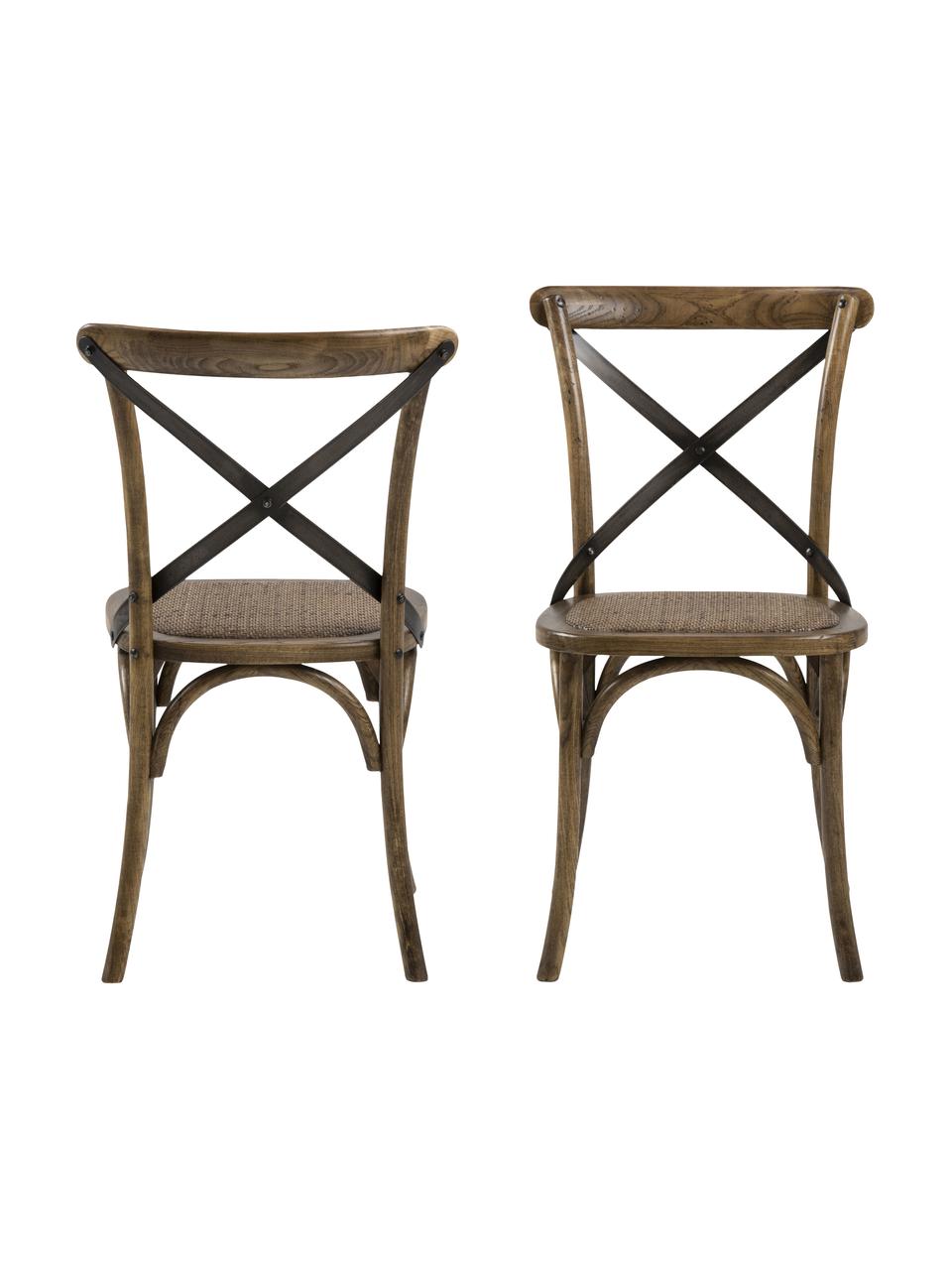 Chaise en bois avec assise en rotin Vintage, Bois de bouleau, laqué, larg. 49 x prof. 55 cm