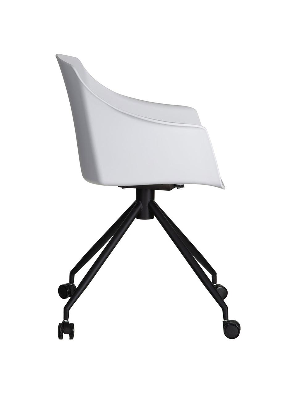 Silla giratoria de oficina Gero, Asiento: plástico, Patas: metal, Blanco, negro, An 54 x Al 81 cm