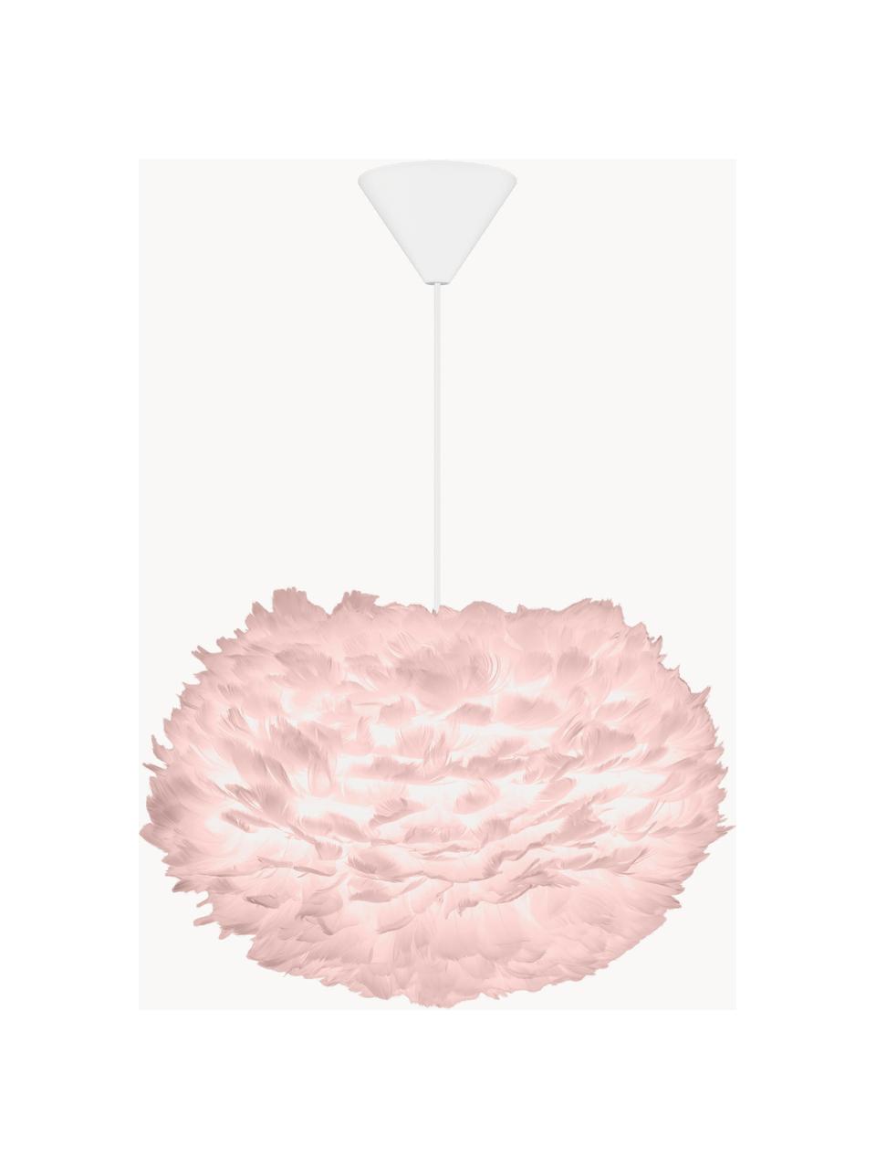 Lampa wisząca z piór EOS, Jasny różowy, Ø 45 x W 30 cm