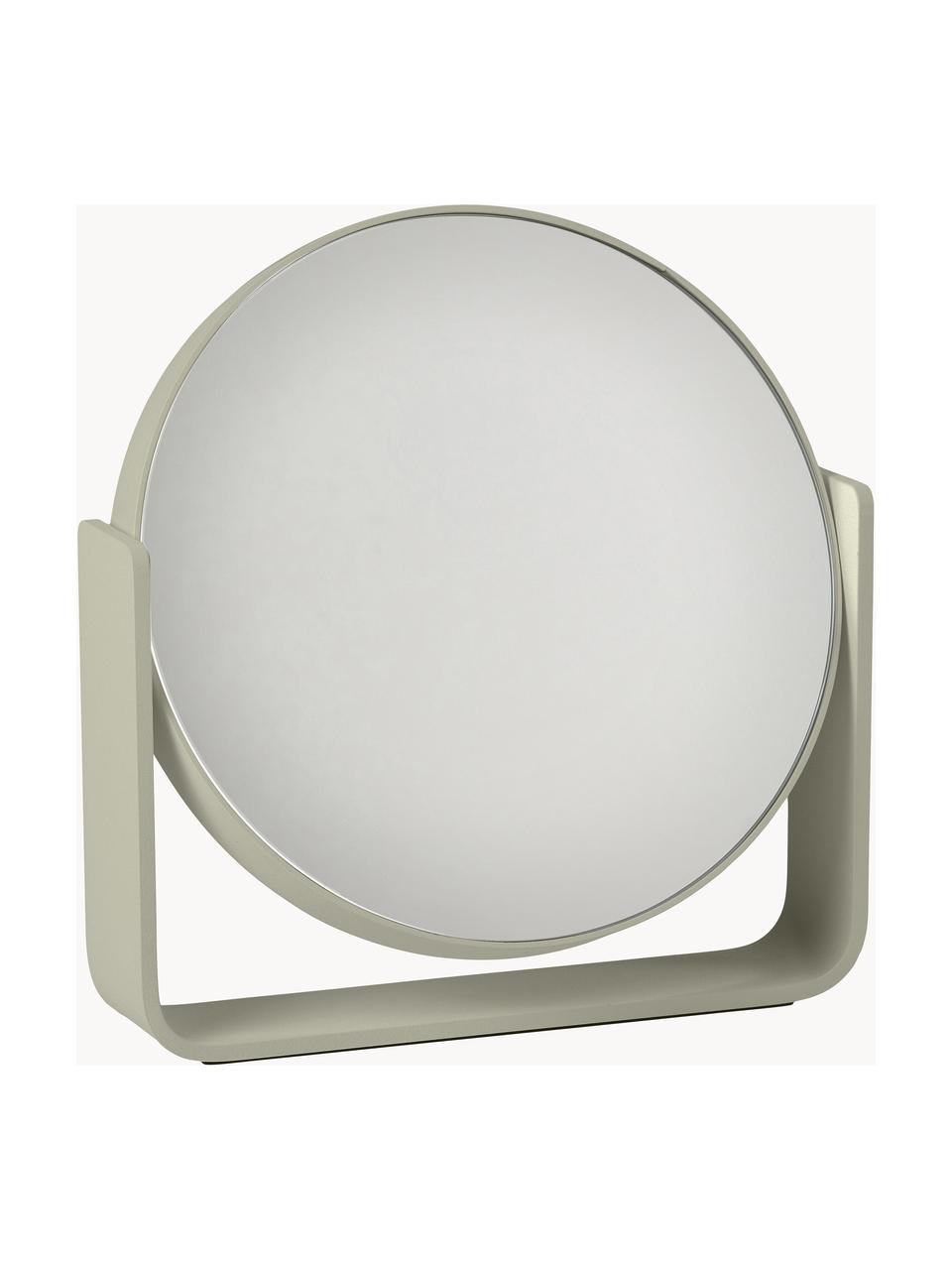 Miroir cosmétique rond avec effet grossissement Ume, Vert sauge, larg. 19 x haut. 20 cm