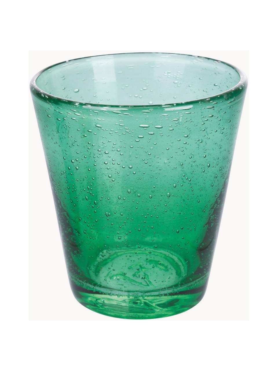 Mundgeblasene Wassergläser Cancun mit Luftbläschen, 6er-Set, Glas, mundgeblasen, Türkis- und Grüntöne, transparent, Ø 9 x H 10 cm, 330 ml