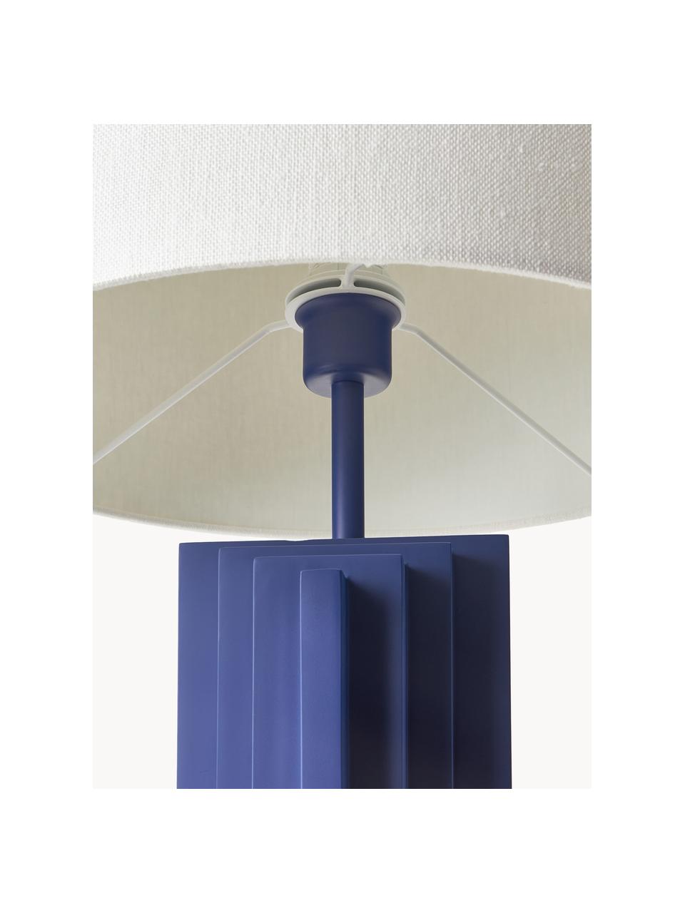 Dizajnová stojacia lampa Luomo, Tmavomodrá, lomená biela, V 153 cm