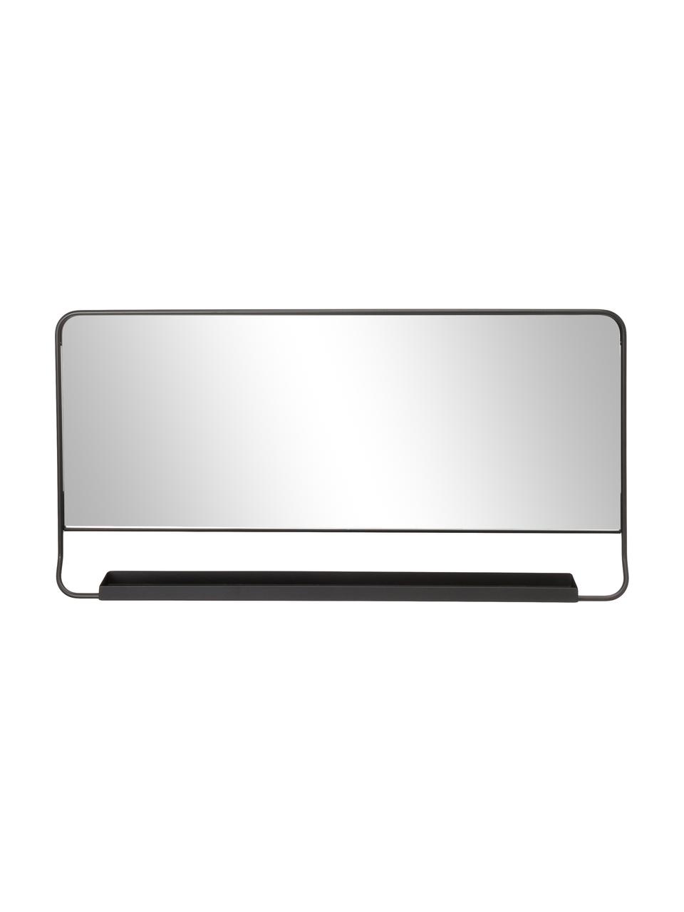 Espejo de pared Chic, con estante, Espejo: cristal, Negro, An 80 x Al 40 cm
