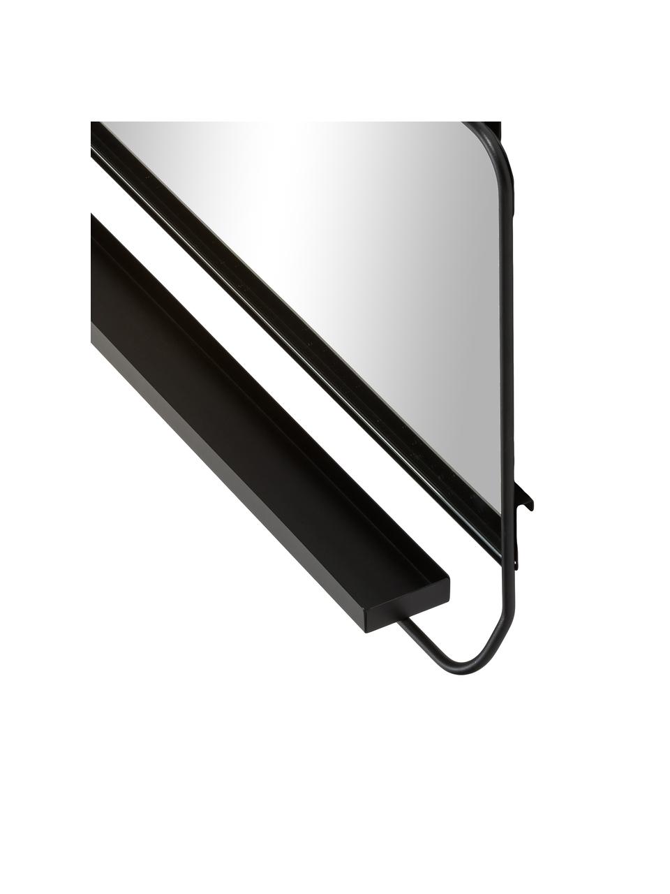 Espejo de pared Chic, con estante, Espejo: cristal, Negro, An 80 x Al 40 cm