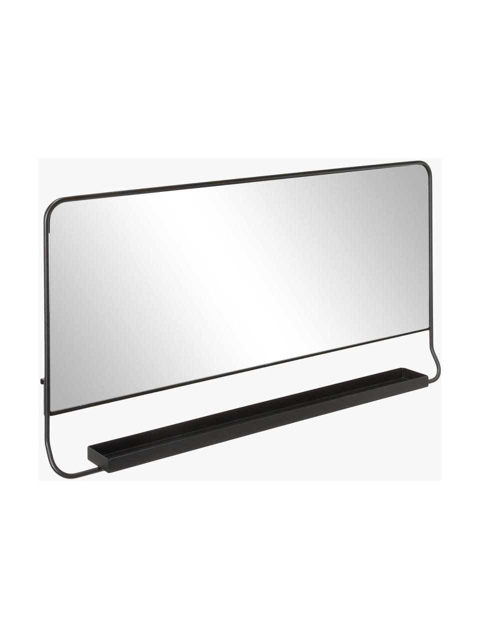 Rechthoekige wandspiegel Chic, Zwart, spiegelglas, B 80 x H 40 cm