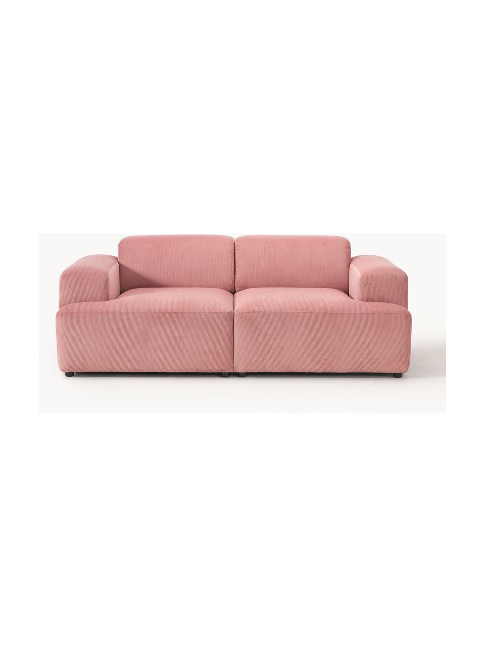 Cord-Sofa Melva (2-Sitzer), Bezug: Cord (92% Polyester, 8% P, Gestell: Massives Kiefernholz, Spa, Cord Altrosa, B 198 x T 101 cm