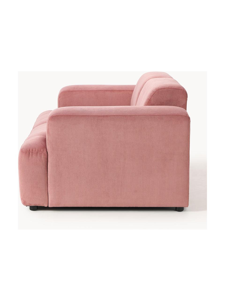 Cord-Sofa Melva (2-Sitzer), Bezug: Cord (92% Polyester, 8% P, Gestell: Massives Kiefernholz, Spa, Füße: Kunststoff Dieses Produkt, Cord Altrosa, B 198 x T 101 cm