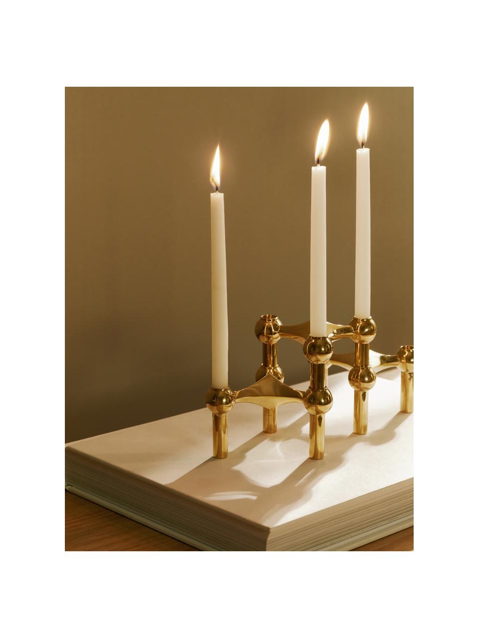 Komplet świeczników Stoff Nagel, 3 elem., Metal powlekany, Odcienie złotego, Ø 10 x W 7 cm