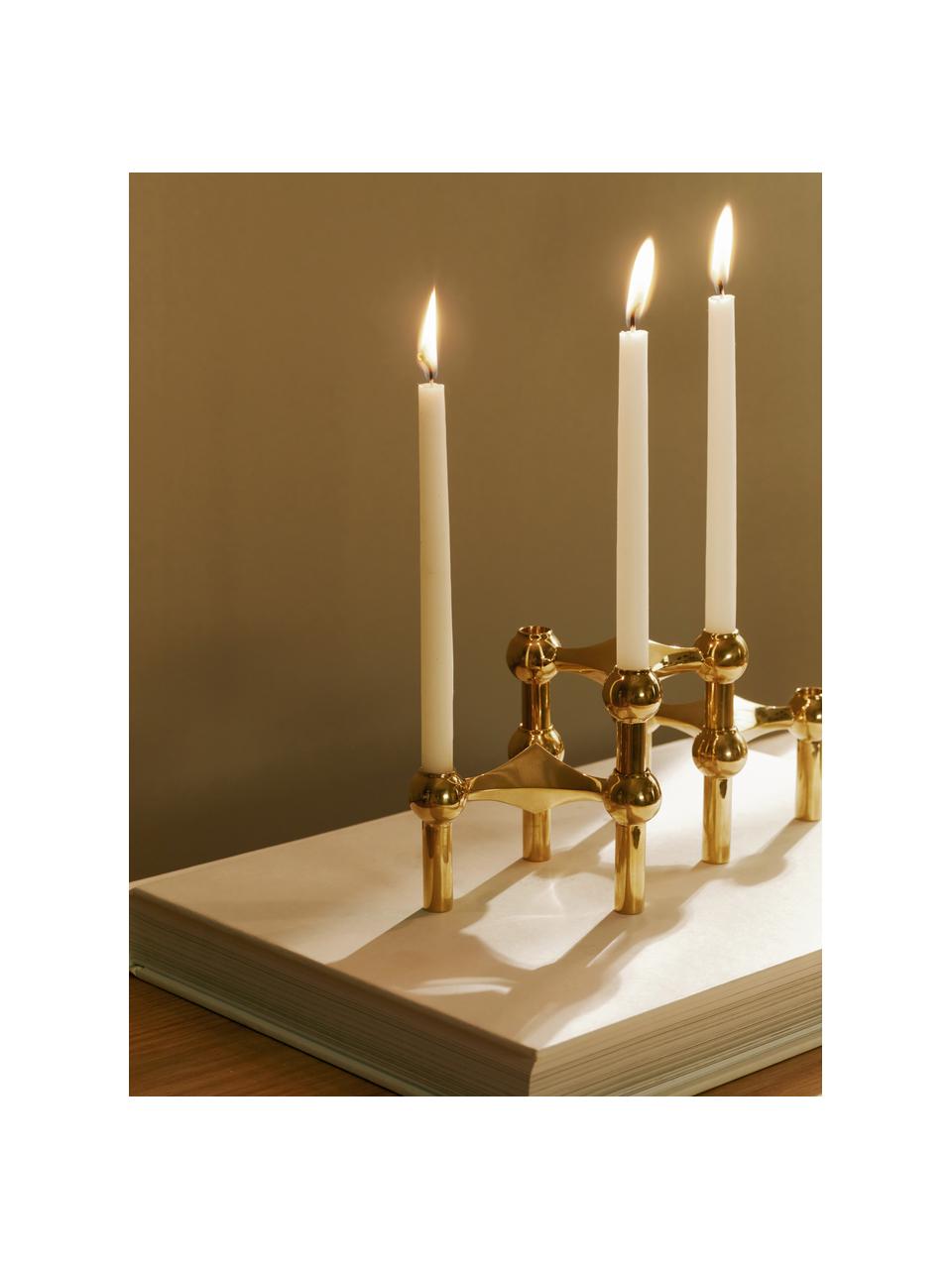 Kerzenhalter Stoff Nagel, 3er-Set, Metall, beschichtet, Goldfarben, Je Ø 10 x H 7 cm