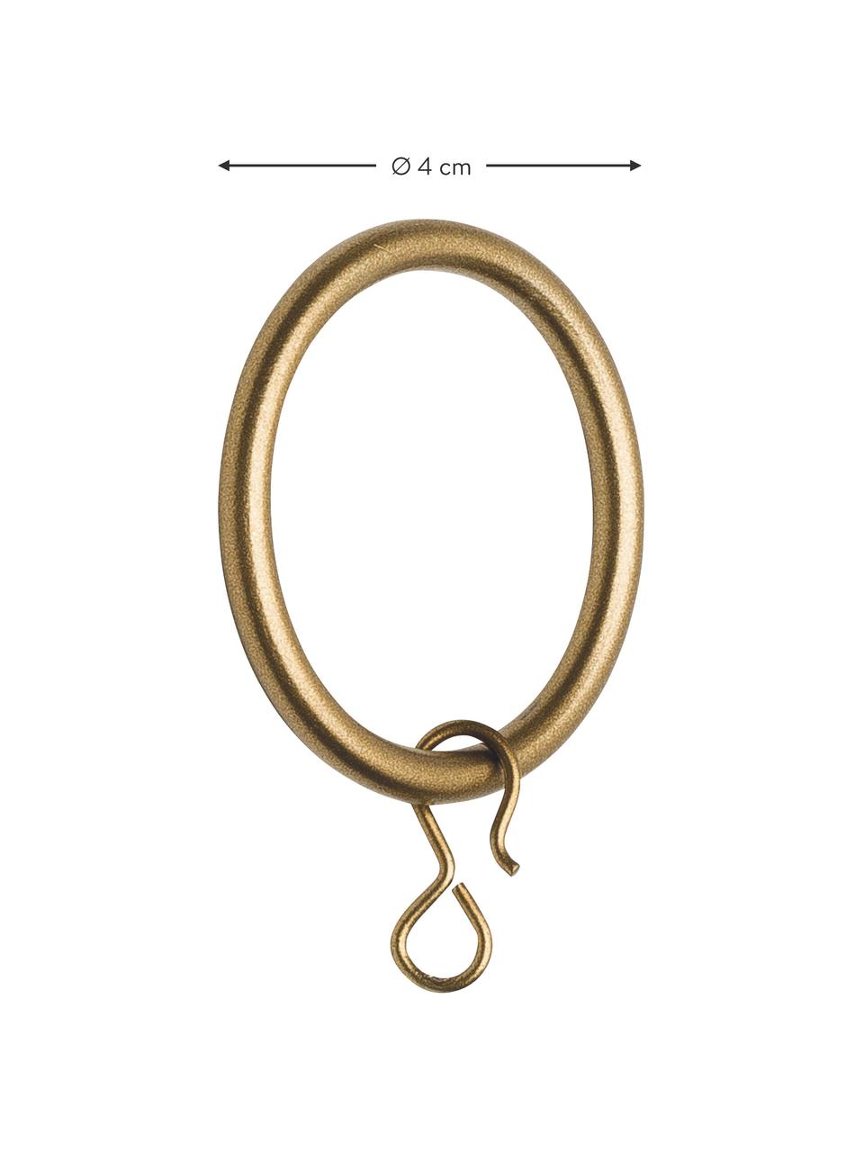 Gardinenringe Cherry, 10 Stück, Stahl, beschichtet, Goldfarben, Ø 4 cm