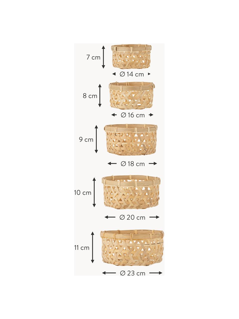 Corbeilles de rangement Toulon, 2 élém., Bambou, Beige clair, Lot de différentes tailles