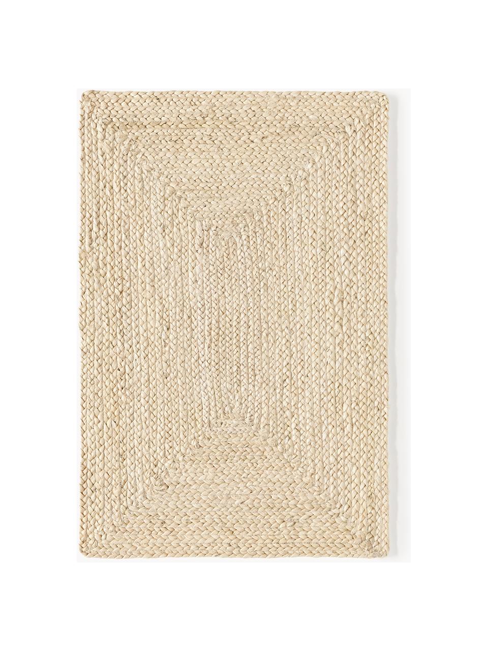 Handgefertigter Jute-Teppich Sharmila, 100 % Jute, Off White, B 60 x L 90 cm (Größe XXS)