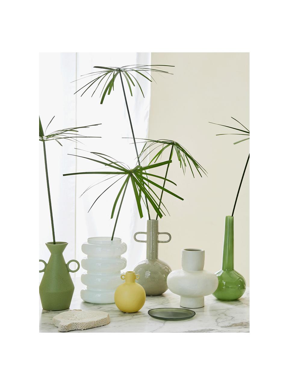 Vaso decorativo in gres verde chiaro Kindness, Gres, Verde chiaro, lucido, Ø 18 x Alt. 32 cm