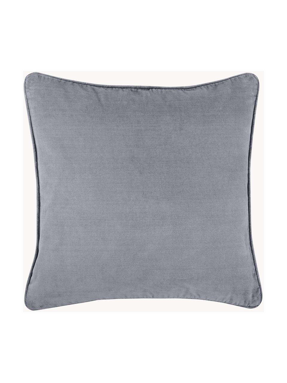 Zamatový poťah na vankúš Dana, 100 % bavlnený zamat, Sivá, Š 50 x D 50 cm