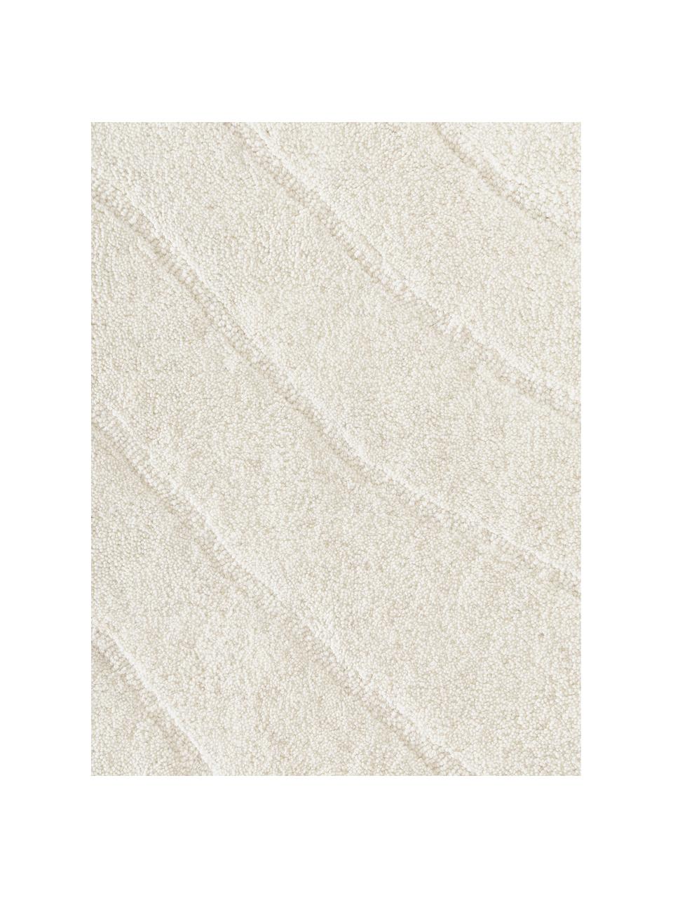 Alfombra artesanal de lana Aaron, Parte superior: 100% lana, Reverso: 100% algodón Las alfombra, Blanco crema, An 200 x L 300 cm (Tamaño L)