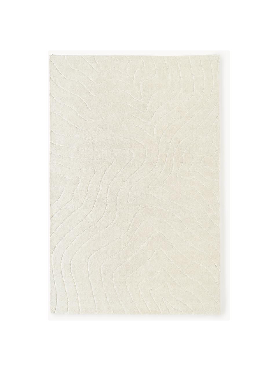 Ručne tuftovaný vlnený koberec Aaron, Krémovobiela, Š 160 x D 230 cm (veľkosť M)