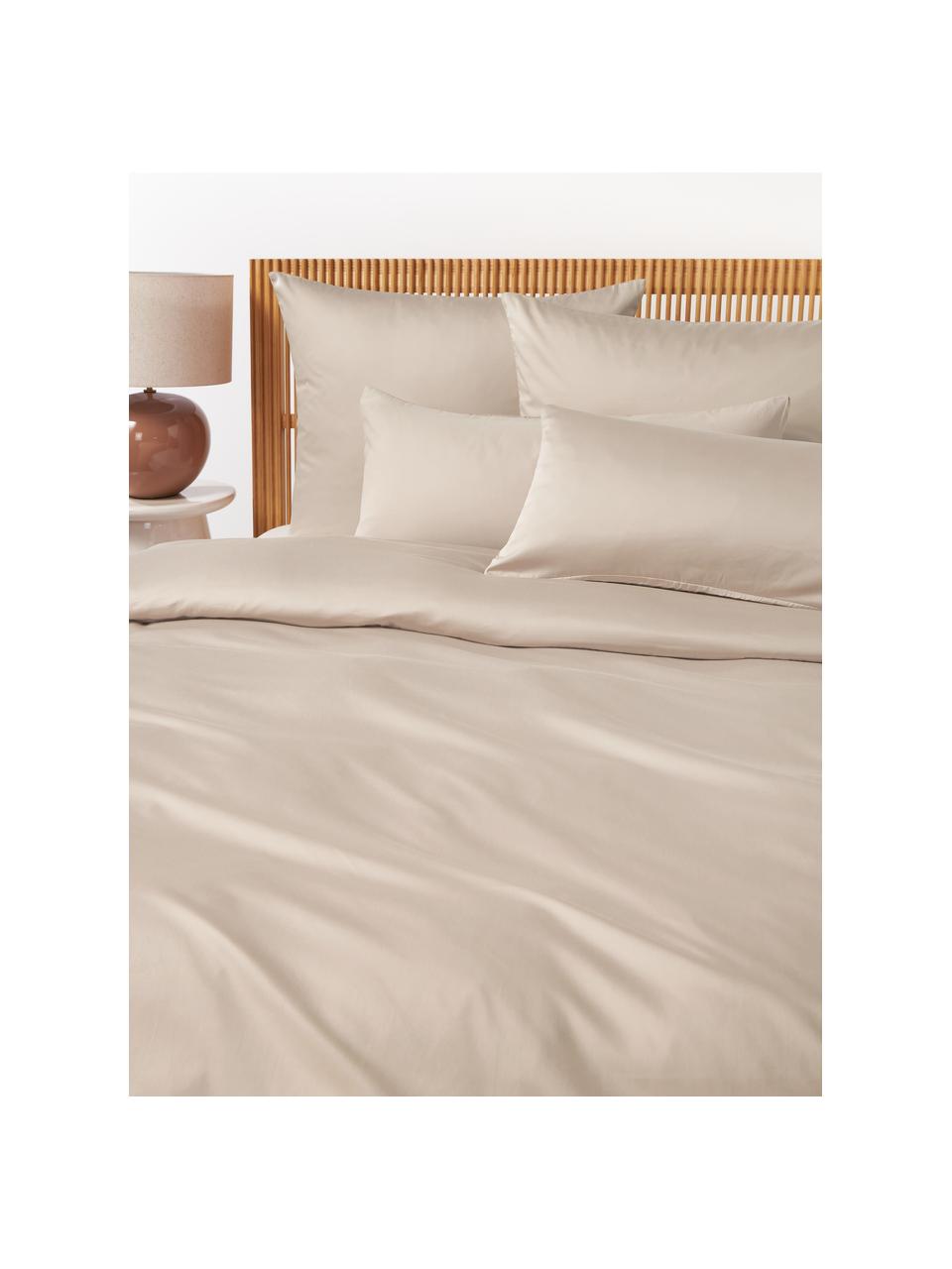 Baumwollsatin-Bettdeckenbezug Comfort, Webart: Satin Fadendichte 300 TC,, Beige, B 200 x L 200 cm